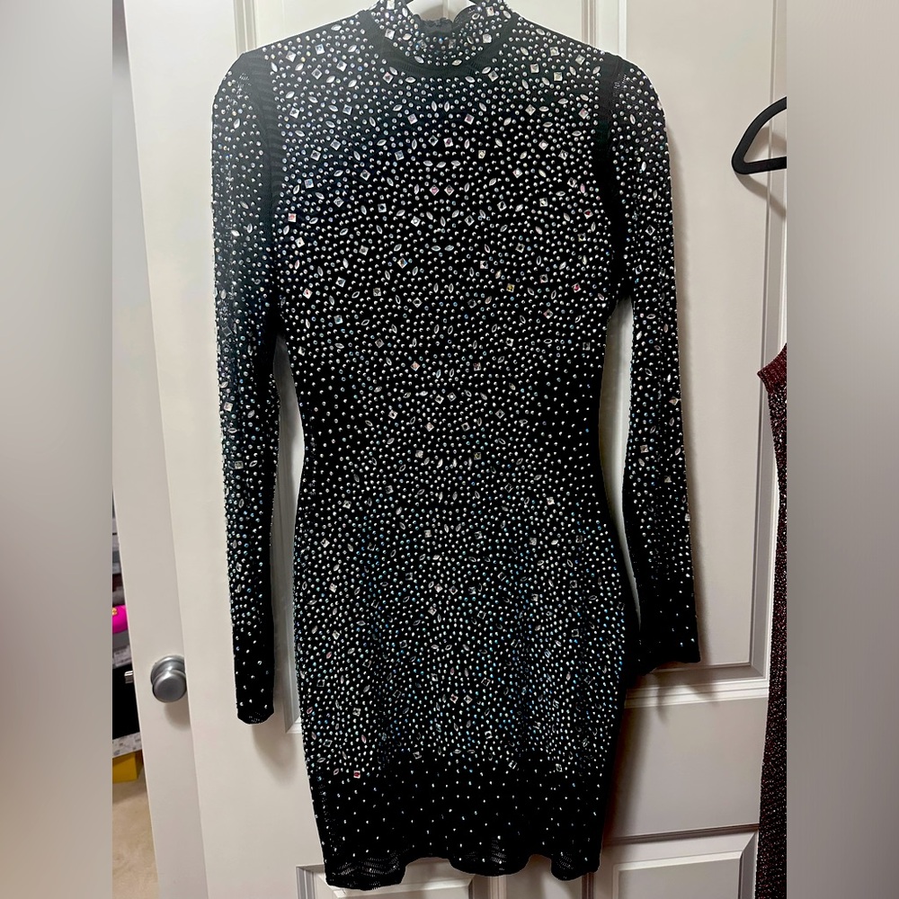 Fashion Nova black crystal dress